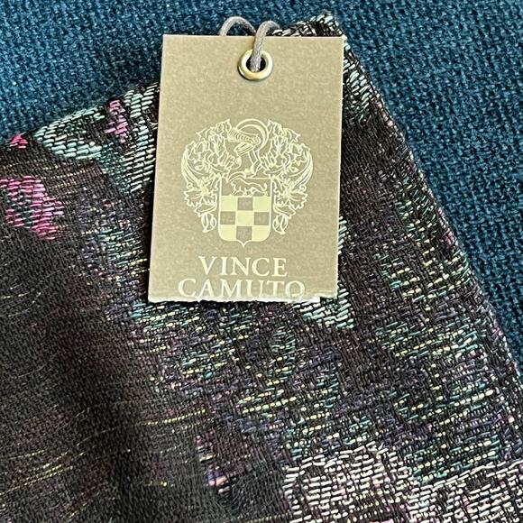 Vince Camuto Scarf Wrap Bright Black Floral Dark Gray Pink Blue NWT - Picture 5 of 9